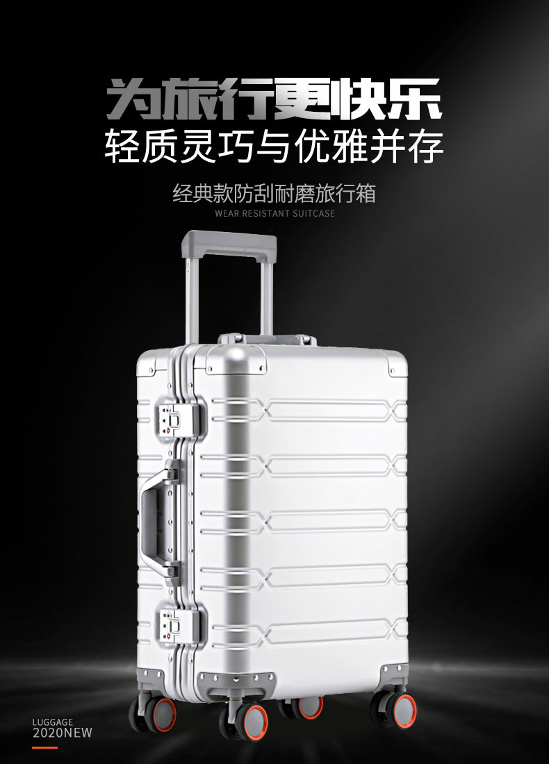 KLQDZMS High Quality 100% Aluminium Suitcases With Wheeled Trolleys Business Trip Large Capacity Rolling Luggage Travel Bag