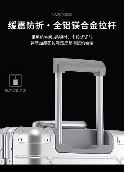 KLQDZMS High Quality 100% Aluminium Suitcases With Wheeled Trolleys Business Trip Large Capacity Rolling Luggage Travel Bag