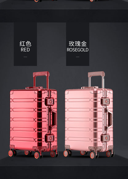 KLQDZMS High Quality 100% Aluminium Suitcases With Wheeled Trolleys Business Trip Large Capacity Rolling Luggage Travel Bag