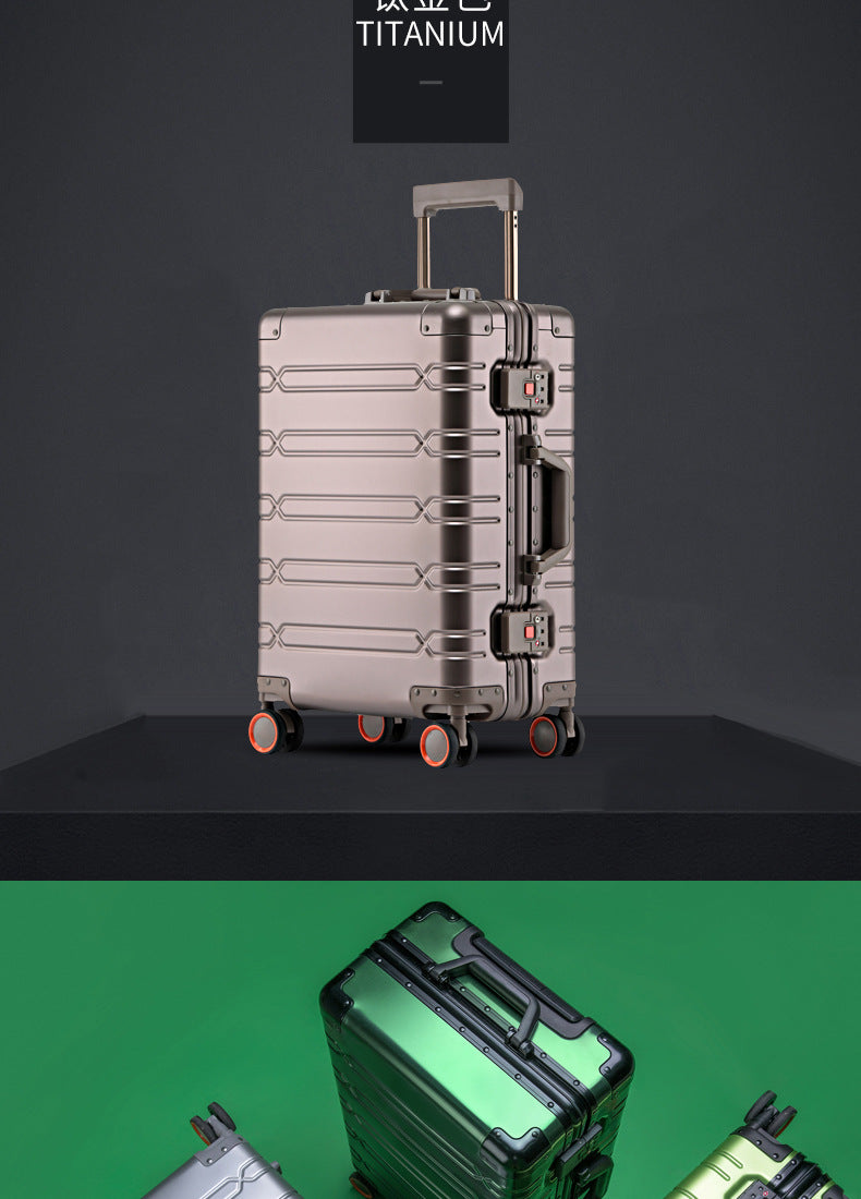 KLQDZMS High Quality 100% Aluminium Suitcases With Wheeled Trolleys Business Trip Large Capacity Rolling Luggage Travel Bag