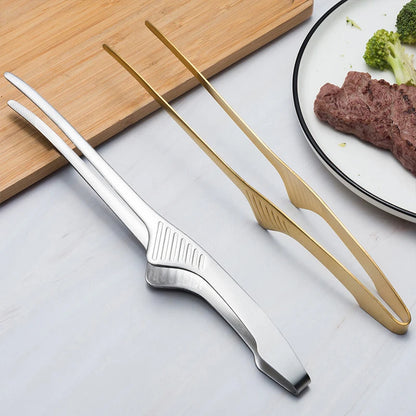 BBQ Food Tongs Barbecue Clips Stainless Steel Kitchen Accessories Cooking Outdoor Grilling Non-Stick Steak Clamp Baking Tool