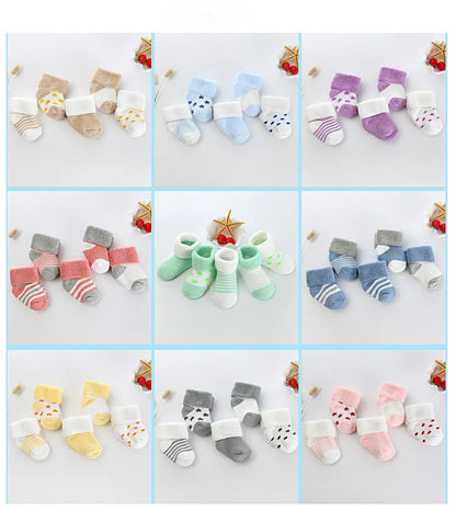 5 Pairs/lot 0 to 24M Newborn Baby's Terry Socks 2020 New Arrival Winter Warm Socks For Infants Girls Boys Thick Sock For Toddler