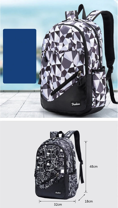 Camouflage printing school backpack Large-capacity orthopedic schoolbag for boys girls Laptop backpacks teen Nylon school bags