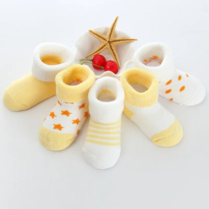 5 Pairs/lot 0 to 24M Newborn Baby's Terry Socks 2020 New Arrival Winter Warm Socks For Infants Girls Boys Thick Sock For Toddler