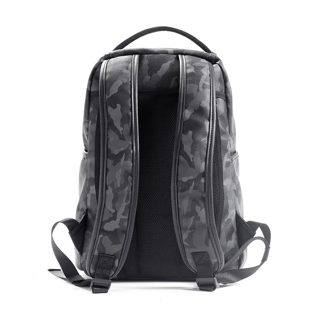 Fashion PU Leather Backpack Men Large Shoulder Bag Travel Backpack Camouflage Laptop Student School Bags Bagpack Mochila Hombre