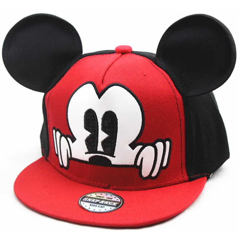 Disney New Anime Frozen Minnie Mouse Kids Brand Hat Boy Girl Travel Caps Spiderman Mickey Baby Caps Figure Gift Toys 3-8Y