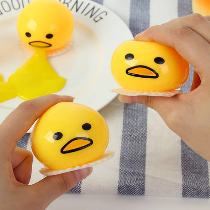 Funny Egg Yolk Squishy Toys Squeeze Ball Vomit Custard Bun Creative Stress Relief Vent Relieve Pressure Sticky Toys