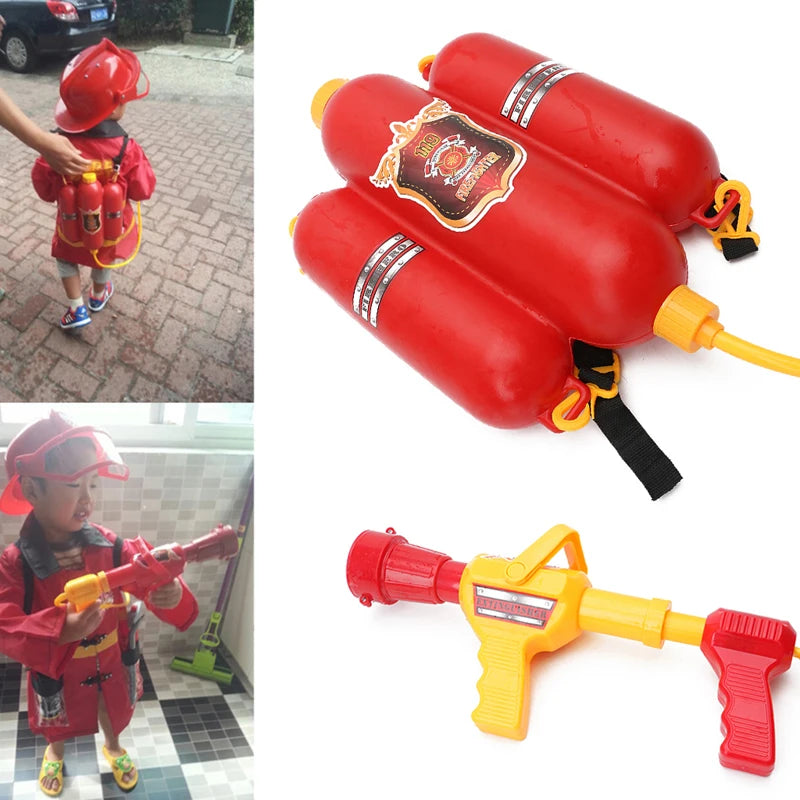 Fireman Backpack Water Gun Large Capacity Pistol Spray Water Guns Pull Out Shooting Soaker Pool Beach Games Outdoor Toy Kid Gift