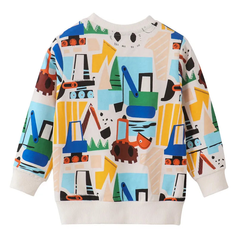 Jumping Meters New Arrival Autumn Winter Animals Print Boys Girls Sweatshirts Cotton Dinosaur Hoodies Children's Sport Shirt Kid