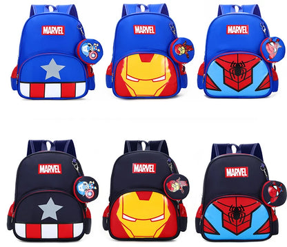 New Disney Backpacks For Children Cartoon Spider Captain Boys Shoulders Bags Students Fashion Schoolbags Large Capacity