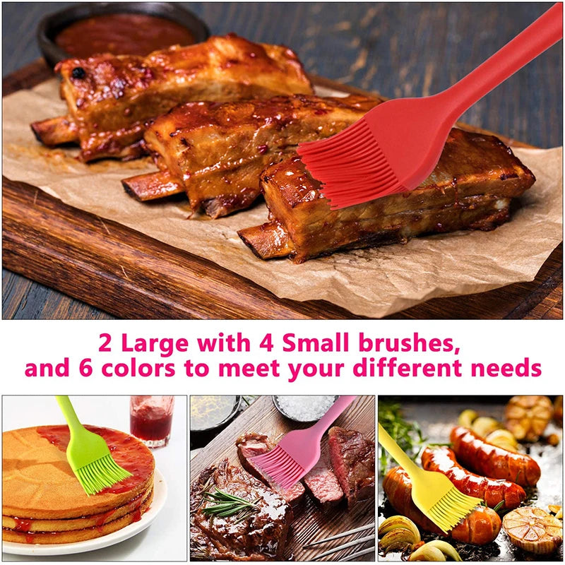 Silicone Basting Pastry Brushes Spatula Non-Stick BBQ Grill Baking Brush Spread Oil Butter Sauce Marinades Kitchen Cooking Tools