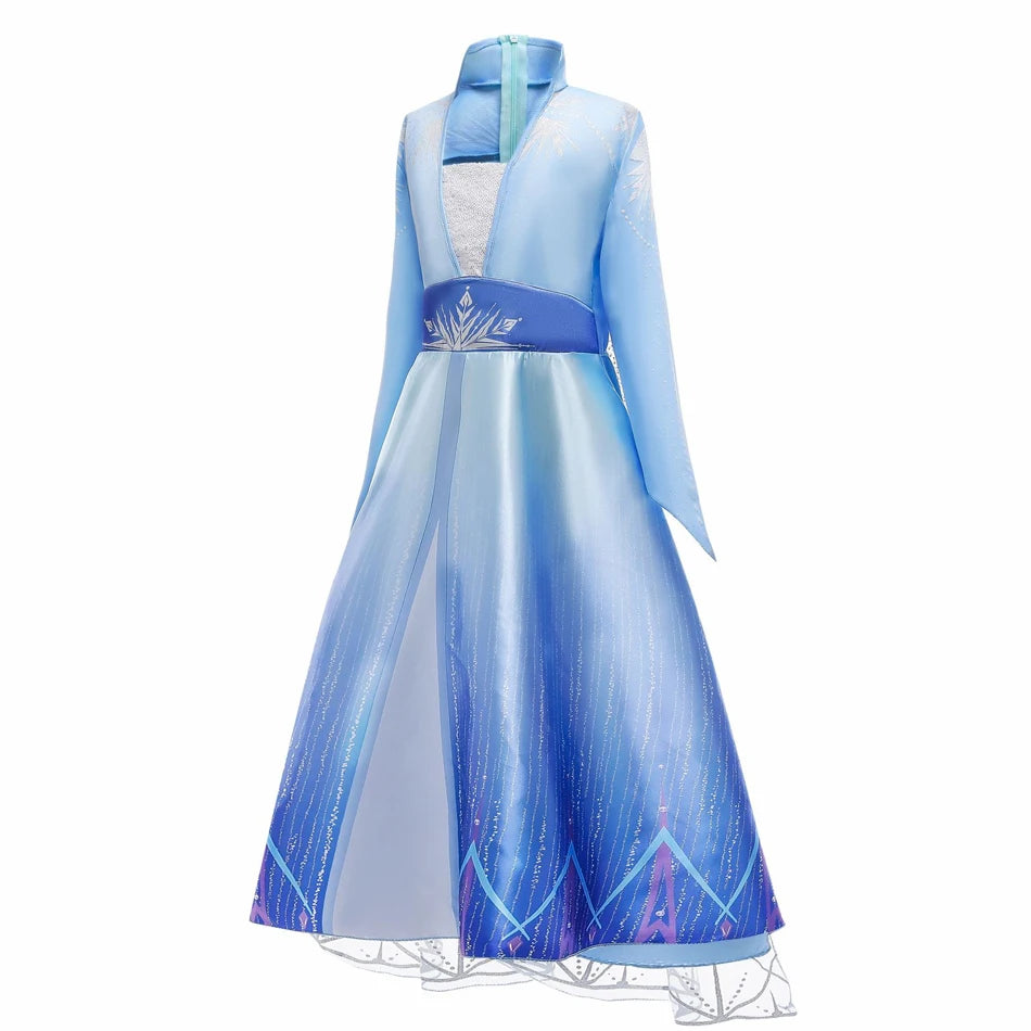 Disney Frozen Girls Dress Elsa 2 Princess Cosplay Costume Kid Fancy Children Gowns Vestidos Snow Queen