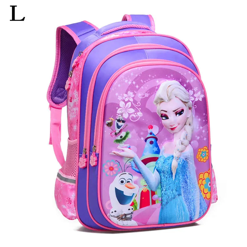 Disney New Kids Cartoon Elsa Anna Schoolbag Girls Princess Cute School Bag Children Backpacks For Grade 1-6 In Stock