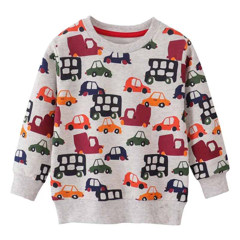 Jumping Meters New Arrival Autumn Winter Animals Print Boys Girls Sweatshirts Cotton Dinosaur Hoodies Children's Sport Shirt Kid