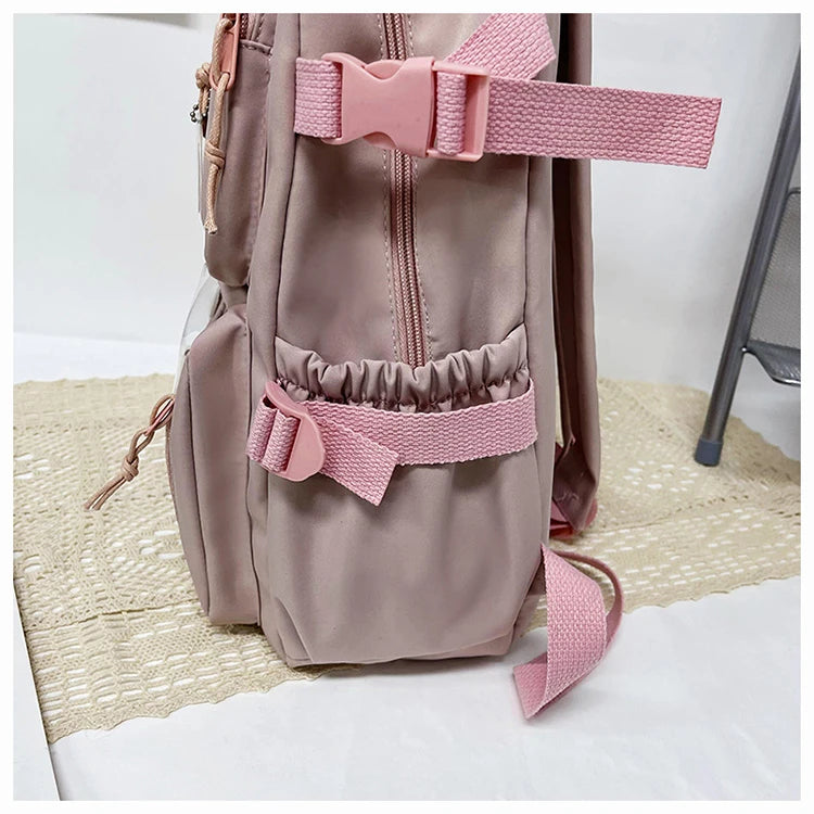 High School Backpack Children Backpacks For Students Kawaii Patchwork Large Capacity School Bags For Girls Handbag Pencil Bag