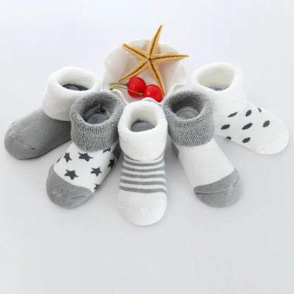 5 Pairs/lot 0 to 24M Newborn Baby's Terry Socks 2020 New Arrival Winter Warm Socks For Infants Girls Boys Thick Sock For Toddler