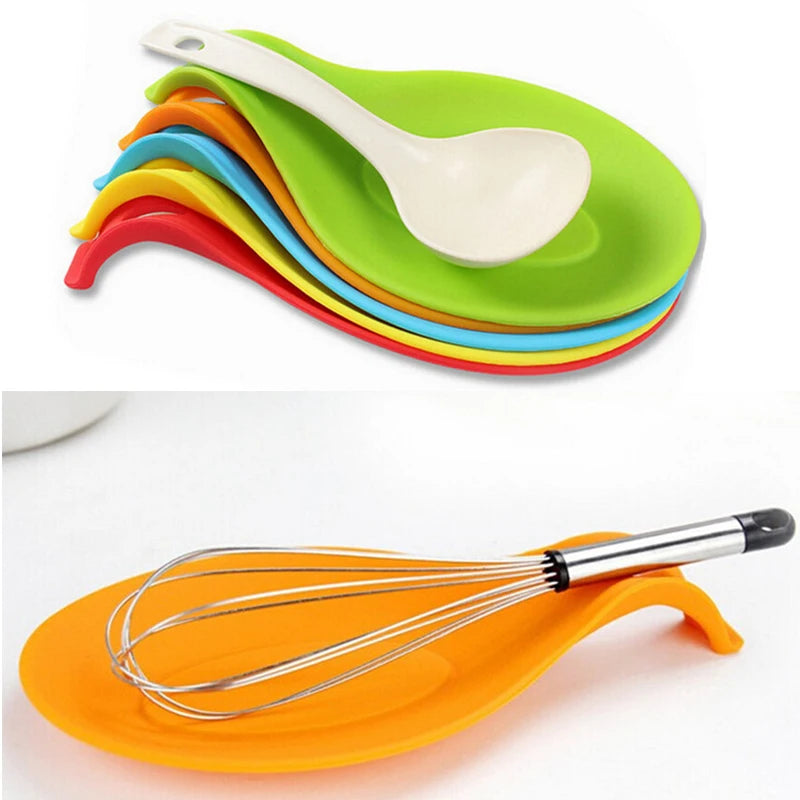 Gadgets Silicone Multipurpose Spoon Rest Mat Holder for Tableware Kitchen Utensil   Supplies  Accessories