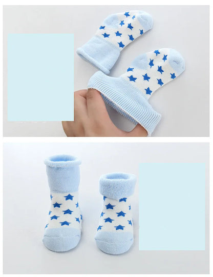 5 Pairs/lot 0 to 24M Newborn Baby's Terry Socks 2020 New Arrival Winter Warm Socks For Infants Girls Boys Thick Sock For Toddler