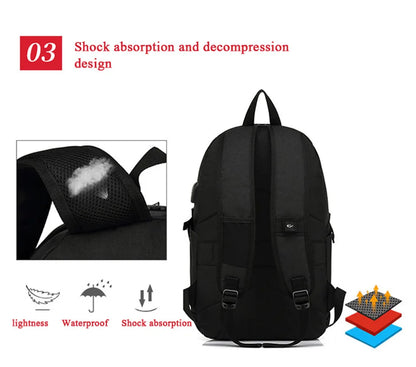 Brand New Anti-thief USB Charging bagpack Men 15.6inch laptop backpacks Waterproof Oxford Travel Backpack School bags Coded Lock