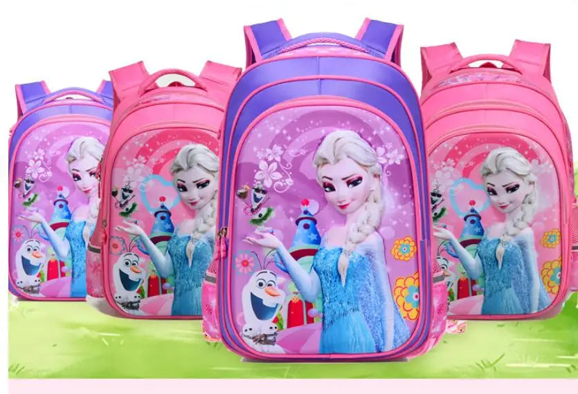 Disney New Kids Cartoon Elsa Anna Schoolbag Girls Princess Cute School Bag Children Backpacks For Grade 1-6 In Stock