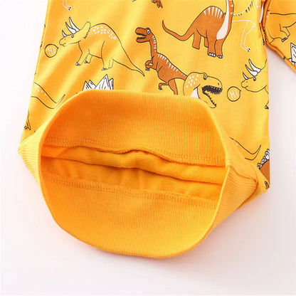 Jumping Meters New Arrival Autumn Winter Animals Print Boys Girls Sweatshirts Cotton Dinosaur Hoodies Children's Sport Shirt Kid