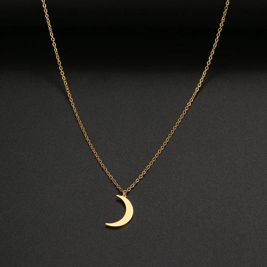 Stainless Steel Necklace New Fashion Moon Chain Pendant Simplicity Necklaces For Women Jewelry Accessories Party Charm Gifts