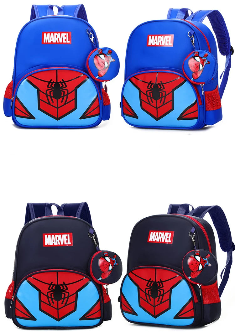 New Disney Backpacks For Children Cartoon Spider Captain Boys Shoulders Bags Students Fashion Schoolbags Large Capacity