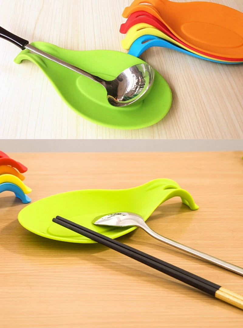 Gadgets Silicone Multipurpose Spoon Rest Mat Holder for Tableware Kitchen Utensil   Supplies  Accessories