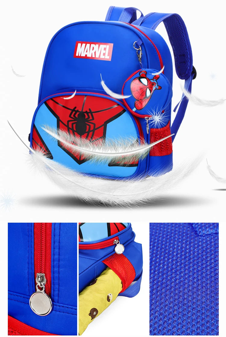 New Disney Backpacks For Children Cartoon Spider Captain Boys Shoulders Bags Students Fashion Schoolbags Large Capacity