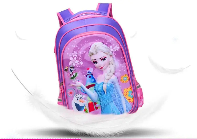 Disney New Kids Cartoon Elsa Anna Schoolbag Girls Princess Cute School Bag Children Backpacks For Grade 1-6 In Stock