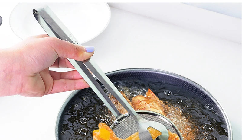 Kitchen Accessories Multifunction Stainless Steel Sieve Filter Spoon Fried Food Oil Strainer Clip Handheld Cooking Tools Gadgets