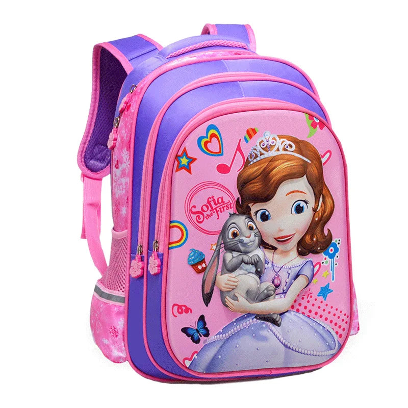 Disney New Kids Cartoon Elsa Anna Schoolbag Girls Princess Cute School Bag Children Backpacks For Grade 1-6 In Stock