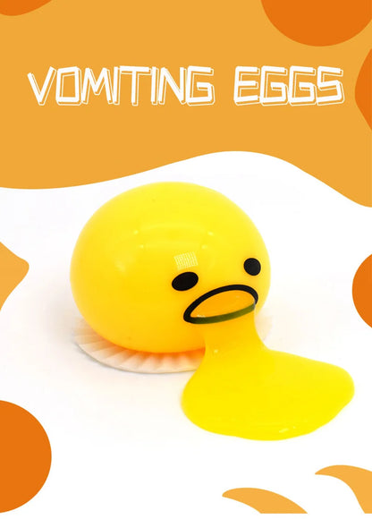 Funny Egg Yolk Squishy Toys Squeeze Ball Vomit Custard Bun Creative Stress Relief Vent Relieve Pressure Sticky Toys