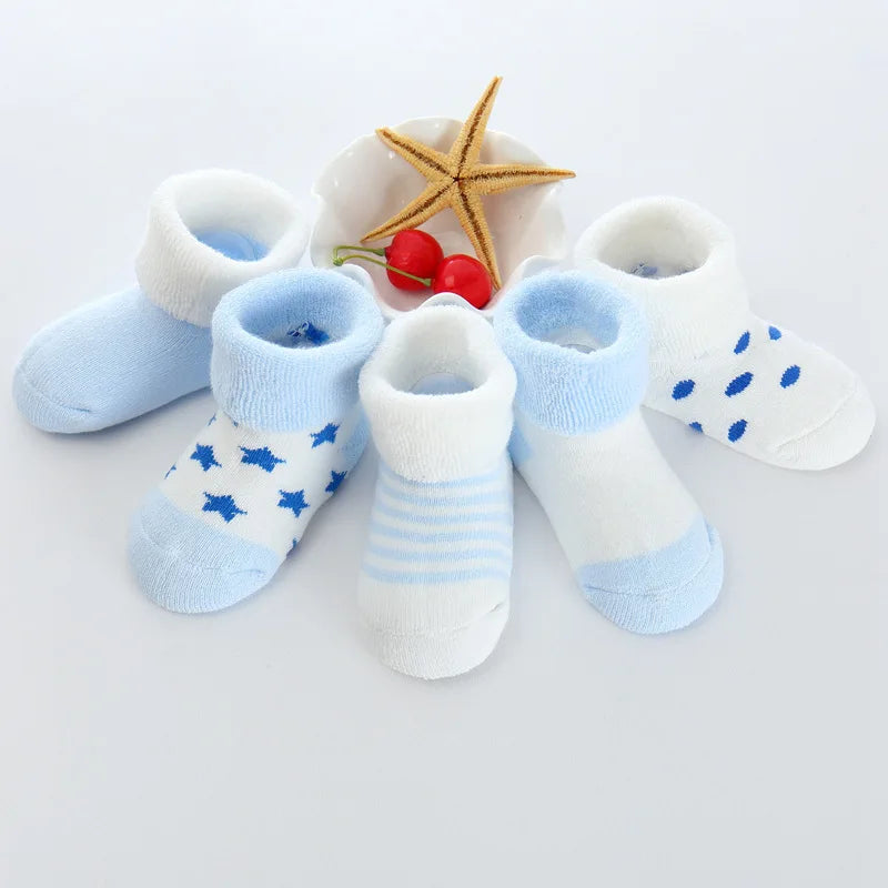 5 Pairs/lot 0 to 24M Newborn Baby's Terry Socks 2020 New Arrival Winter Warm Socks For Infants Girls Boys Thick Sock For Toddler