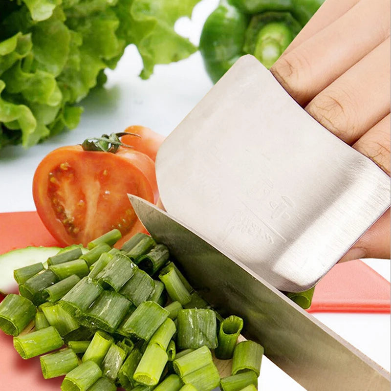 New Kitchen Stainless Steel Finger Hand Protector Ring Knife Chop Adjustable Guard Cut Safety Gadgets Cooking Tools