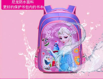 Disney New Kids Cartoon Elsa Anna Schoolbag Girls Princess Cute School Bag Children Backpacks For Grade 1-6 In Stock