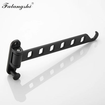 Falangshi Clothes Rack Black Swivel Clothes Hangers Wall Mounted Hanger Drying Rack Aluminum Clothes Organization WB3018