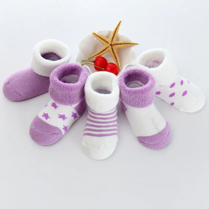 5 Pairs/lot 0 to 24M Newborn Baby's Terry Socks 2020 New Arrival Winter Warm Socks For Infants Girls Boys Thick Sock For Toddler