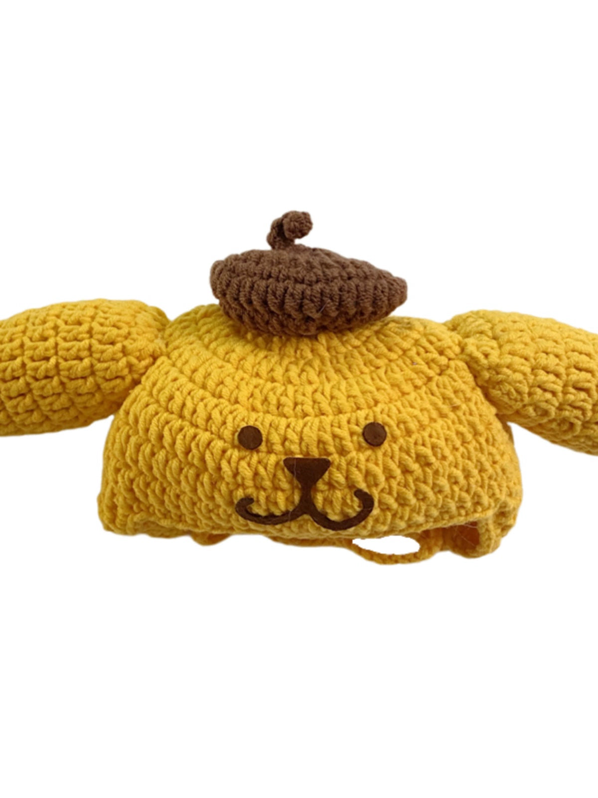 Sanliou Pom Pom Purin Pet Disguise Cap Cat Head Cover Handmade Cat Headdress British Shorthair American Shorthair Cotton Doll Ornament