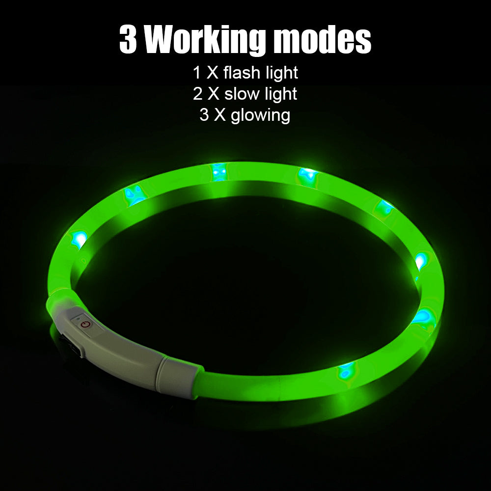 Night Safety Flashing Glow  Collar Night Luminous Charge Collar Led Usb Dog Collar Pet Accessories Dog Accessories