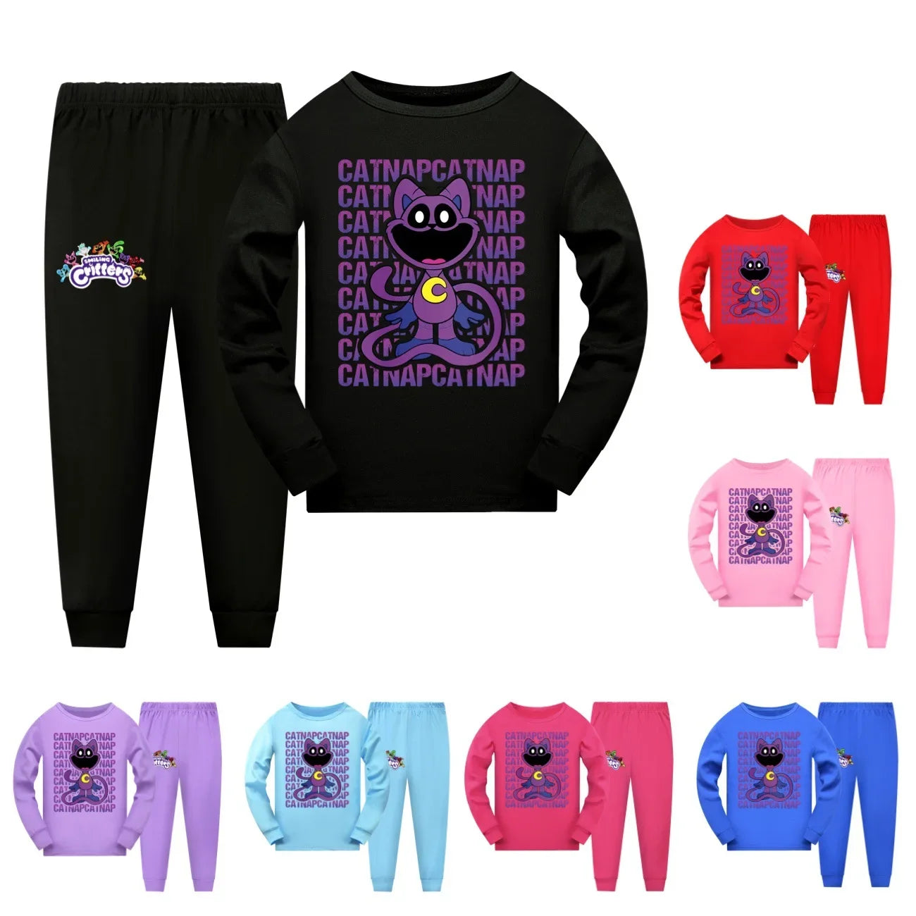 Hot Smiling Critters Peripheral Long-sleeved and Long-pants Pajamas Set for Boys and Girls, The Best Birthday Gift