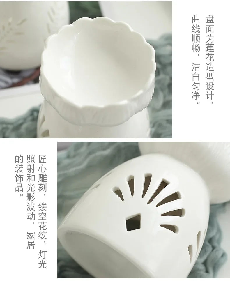 Household Romantic Ceramic Aromatherapy Stove Indoor Candle Retro Aromatherapy Stove Bedroom Lamp Stove