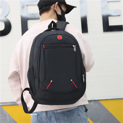 Large-capacity Student School Bag Casual Solid Color Backpack Material Oxford Men Women Backpack Multi-functional Simple Bag