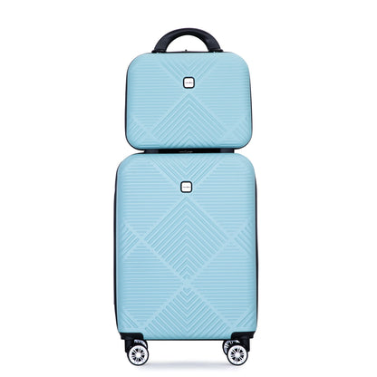 2 Piece Carry on Luggage Set, Airline Approved 20 Inch Luggage with Cosmetic Case，Hard Shell Suitcase with Spinner Wheels