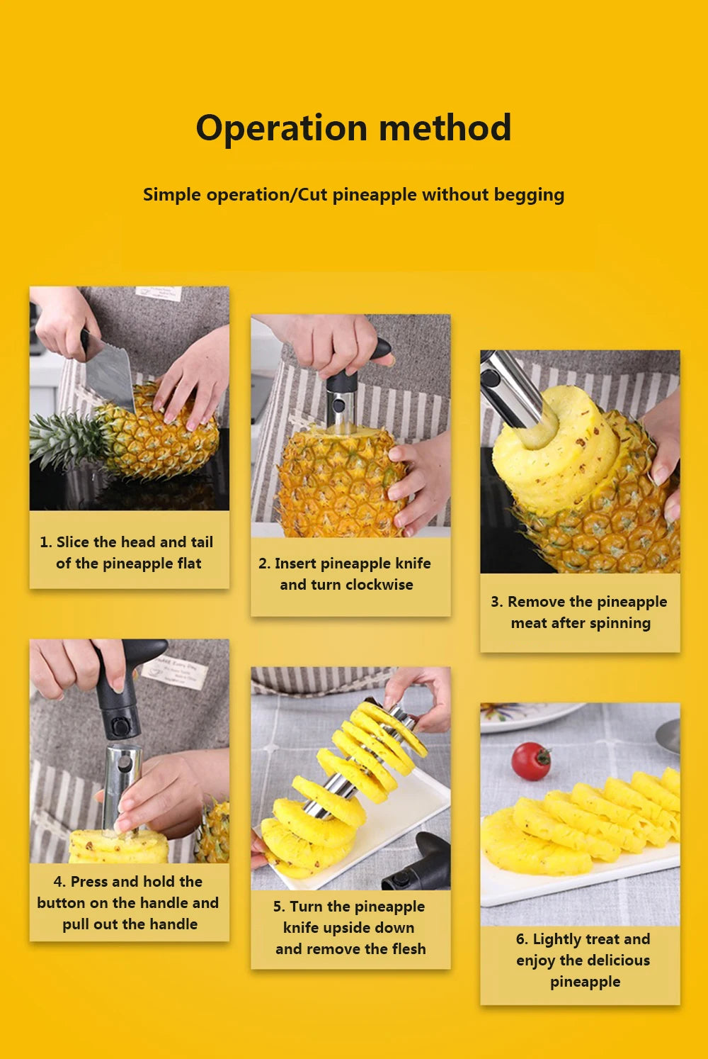 Stainless Steel Easy To Use Pineapple Peeler Accessories Pineapple Slicers Fruit Knife Cutter Corer Slicer Kitchen Tools