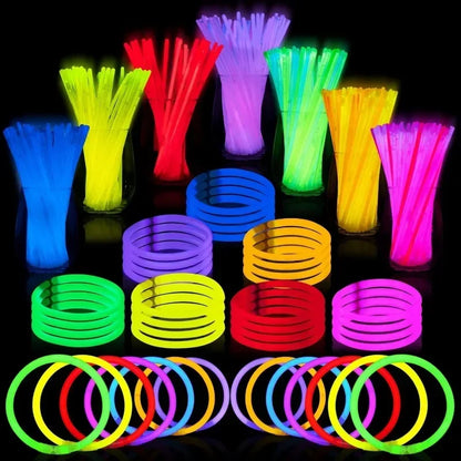 10/100Pcs Fluorescence Sticks Party Multicolor Glowing Stick Bright Colorful Light Bright Bendable Glow Bracelet Party Supplies