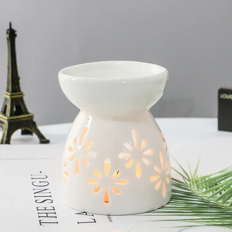 Household Romantic Ceramic Aromatherapy Stove Indoor Candle Retro Aromatherapy Stove Bedroom Lamp Stove