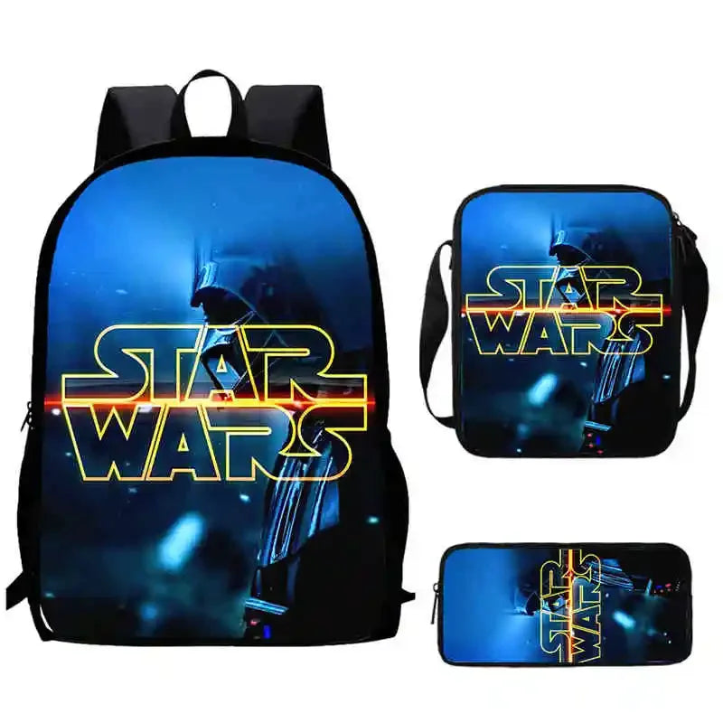 Cartoon S-Star-W-Wars Child School Backpack With Shoulder Bags Pencil Bags For Kindergarten,Best Gift For Boys and Girls