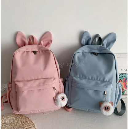 Hot Disney Lilo Stitch Backpack for Girls Boys Student Teenager Rucksack Women Casual School Bags Travel Rabbit Ears Mochila