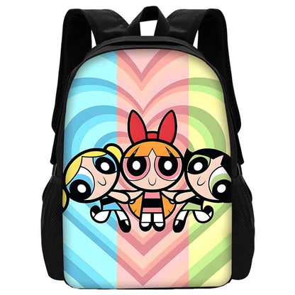 3 pcs set Cute Anime Powerpuffs Girlss Child School Backpack with Lunch Bags ,Pencil Bags ,School Bags for Boys Girls Best Gift